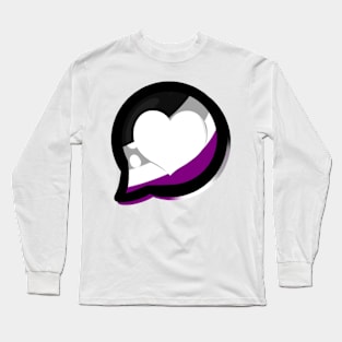 LGBTQ+ Pride Heart Speech Bubble - Asexual Long Sleeve T-Shirt